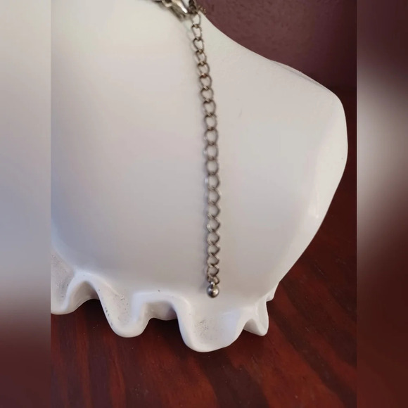 A Vintage Pale Green Clear Crystal Drop Princess Choker Collar Necklace - Picture 5 of 6